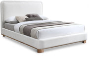 Nolita Linen Textured Fabric Queen Bed Cream - Gate FurnitureQueen Bed