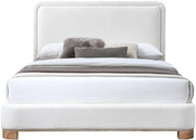 Nolita Linen Textured Fabric Queen Bed Cream - Gate FurnitureQueen Bed