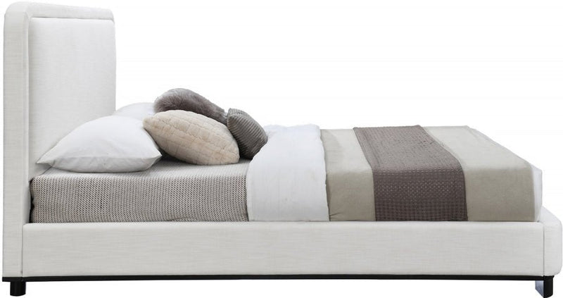 Nolita Linen Textured Fabric Queen Bed Cream - Gate FurnitureQueen Bed