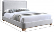 Nolita Linen Textured Fabric Queen Bed Grey - Gate FurnitureQueen Bed