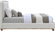 Nolita Linen Textured Fabric Twin Bed Cream - Gate FurnitureTwin Bed