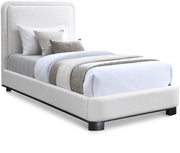 Nolita Linen Textured Fabric Twin Bed Cream - Gate FurnitureTwin Bed
