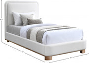 Nolita Linen Textured Fabric Twin Bed Cream - Gate FurnitureTwin Bed