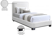 Nolita Linen Textured Fabric Twin Bed Cream - Gate FurnitureTwin Bed