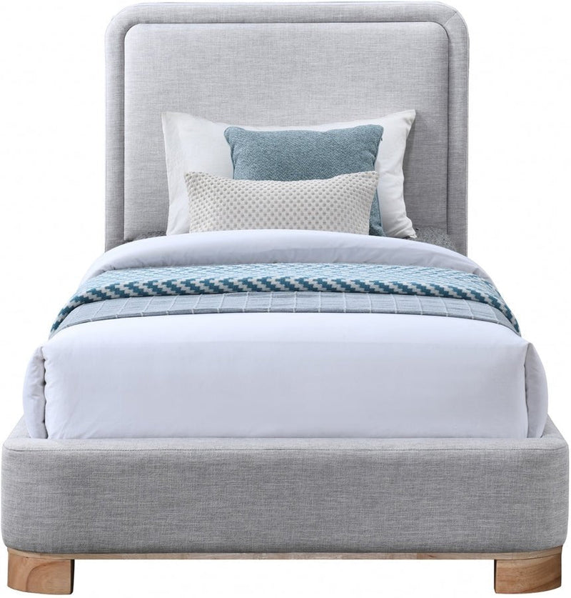 Nolita Linen Textured Fabric Twin Bed Grey - Gate FurnitureTwin Bed