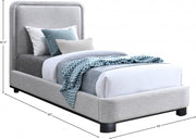 Nolita Linen Textured Fabric Twin Bed Grey - Gate FurnitureTwin Bed