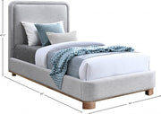 Nolita Linen Textured Fabric Twin Bed Grey - Gate FurnitureTwin Bed