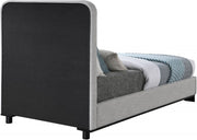 Nolita Linen Textured Fabric Twin Bed Grey - Gate FurnitureTwin Bed