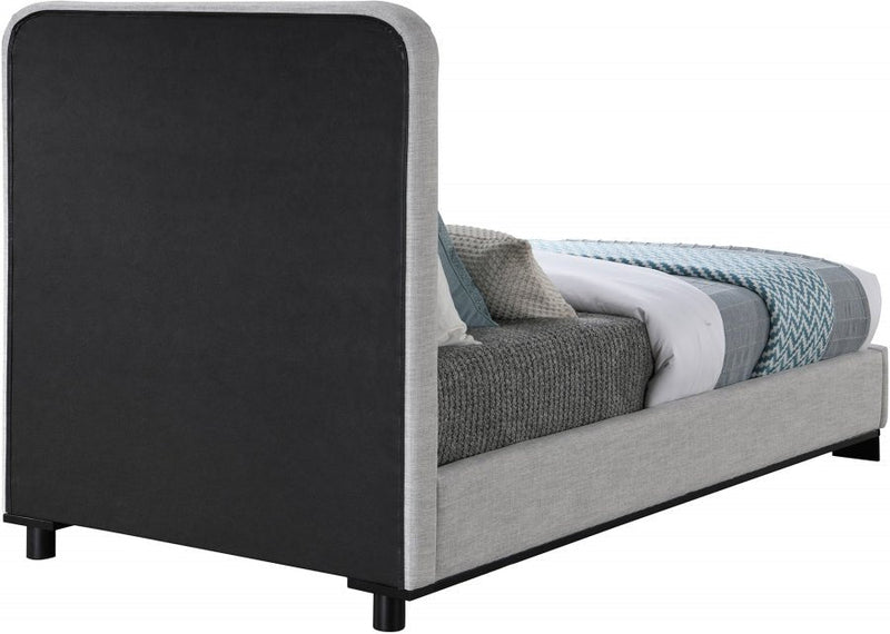Nolita Linen Textured Fabric Twin Bed Grey - Gate FurnitureTwin Bed