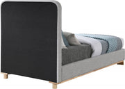 Nolita Linen Textured Fabric Twin Bed Grey - Gate FurnitureTwin Bed