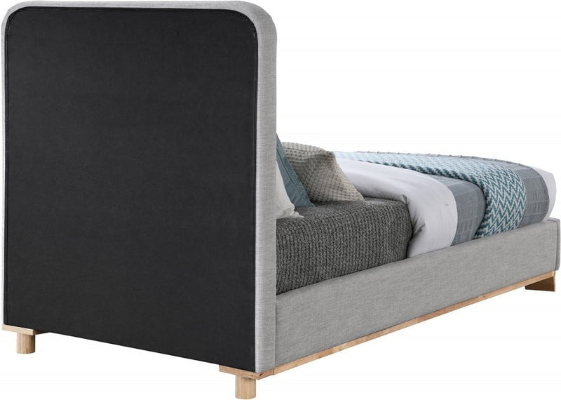 Nolita Linen Textured Fabric Twin Bed Grey - Gate FurnitureTwin Bed