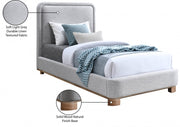 Nolita Linen Textured Fabric Twin Bed Grey - Gate FurnitureTwin Bed