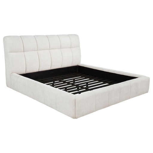 Nollet 48-inch Upholstered Eastern King Platform Bed Cream - 315917CRMKE