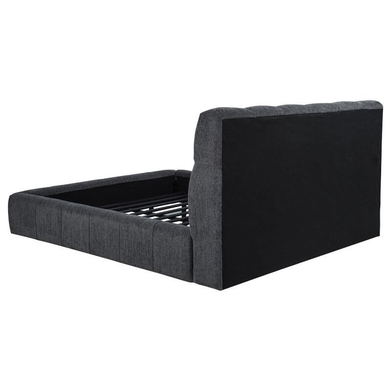 Nollet 48-inch Upholstered Eastern King Platform Bed Grey - 315917GRYKE