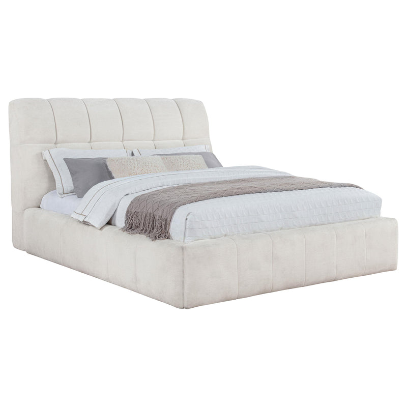 Nollet 48-inch Upholstered Queen Panel Platform Bed Cream - 315917CRMQ