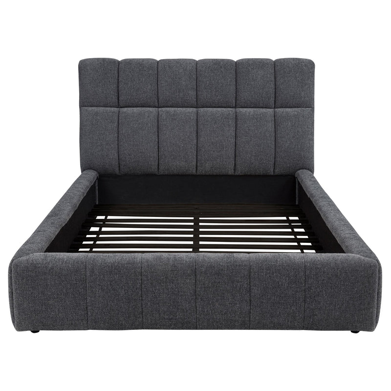 Nollet 48-inch Upholstered Queen Panel Platform Bed Grey - 315917GRYQ