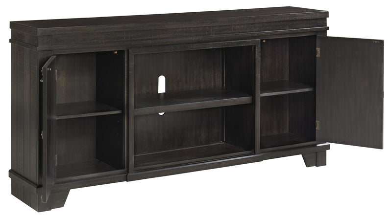 Noorbrook Black XL TV Stand w/Fireplace Option - Gate FurnitureTV Stand