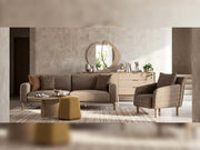 Nora 4-pieces (2 Sofa & 2 Chair) Livingroom in Cream - Brown - 200-ELI-NOR-P8-02-DSN-116-3311