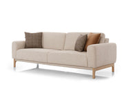 Nora 4-pieces (2 Sofa & 2 Chair) Livingroom in Cream - Brown - 200-ELI-NOR-P8-02-DSN-116-3311