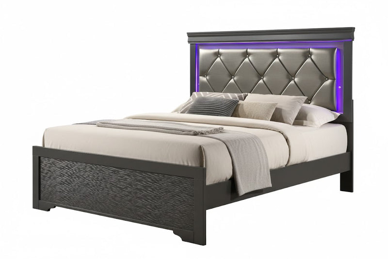 Nora Gray King Bed - NORA-GY-K-BED
