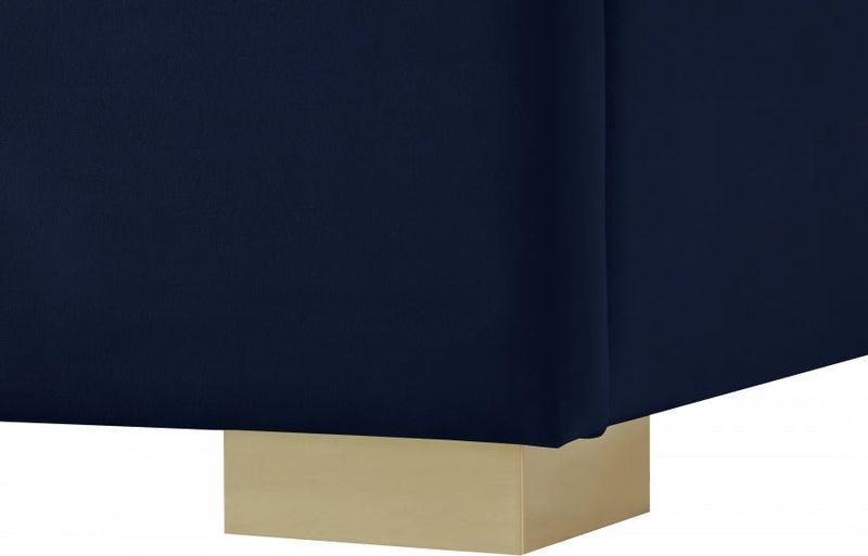 Nora Velvet King Bed Blue - Gate FurnitureKing Bed