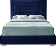 Nora Velvet King Bed Blue - Gate FurnitureKing Bed