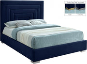 Nora Velvet King Bed Blue - Gate FurnitureKing Bed