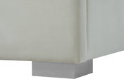 Nora Velvet King Bed Cream - Gate FurnitureKing Bed