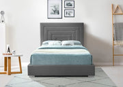 Nora Velvet King Bed Grey - Gate FurnitureKing Bed