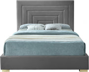 Nora Velvet King Bed Grey - Gate FurnitureKing Bed