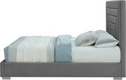 Nora Velvet King Bed Grey - Gate FurnitureKing Bed