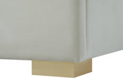Nora Velvet Queen Bed Cream - Gate FurnitureQueen Bed