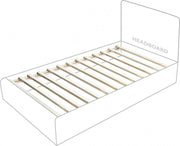 Nora Velvet Twin Bed Cream - Gate FurnitureTwin Bed