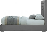 Nora Velvet Twin Bed Grey - Gate FurnitureTwin Bed
