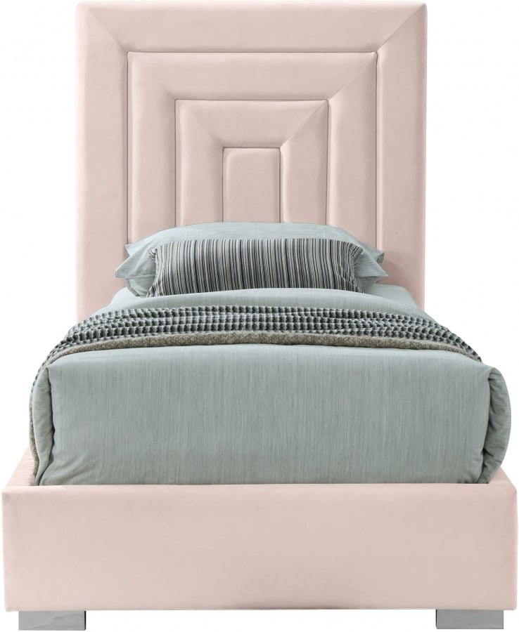 Nora Velvet Twin Bed Pink - Gate FurnitureTwin Bed