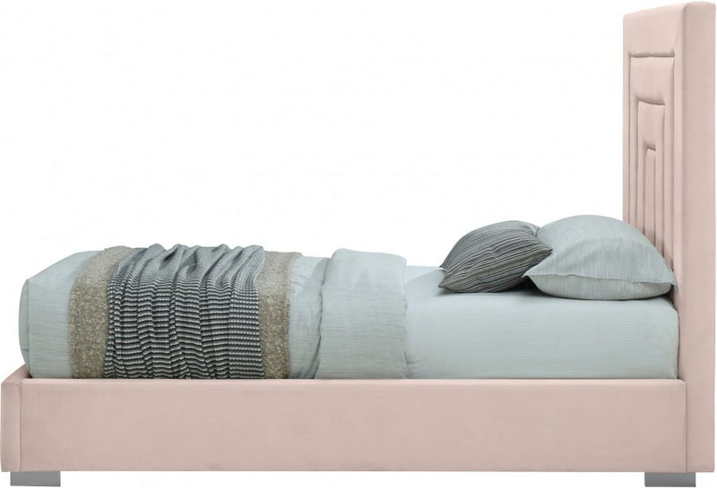 Nora Velvet Twin Bed Pink - Gate FurnitureTwin Bed