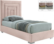 Nora Velvet Twin Bed Pink - Gate FurnitureTwin Bed