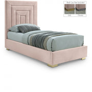 Nora Velvet Twin Bed Pink - Gate FurnitureTwin Bed