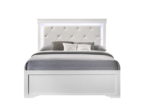 Nora White King Bed - NORA-WT-K-BED