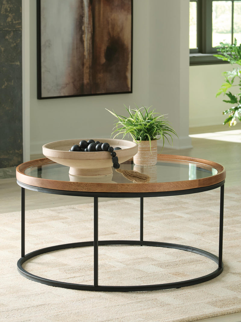 Noraluna Medium Brown Coffee Table - T502-8