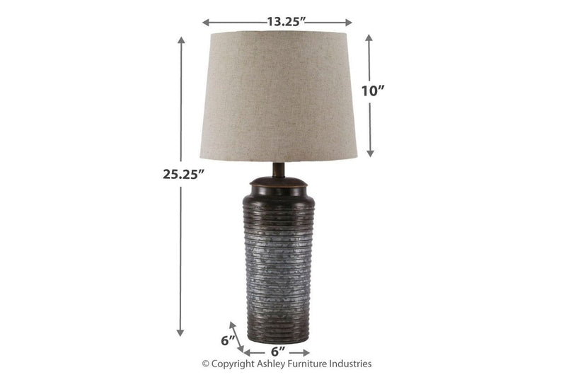 Norbert Gray Table Lamp (Set of 2) - Gate FurnitureTable Lamp Pair