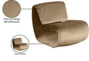 Nouveau Velvet Upholstered Accent Chair in Beige - 33022Beige