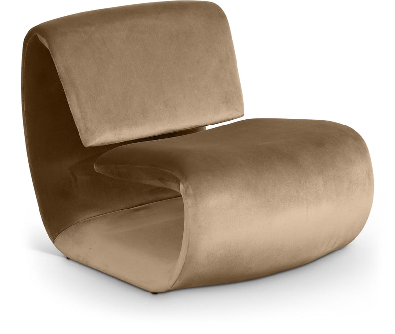 Nouveau Velvet Upholstered Accent Chair in Beige - 33022Beige