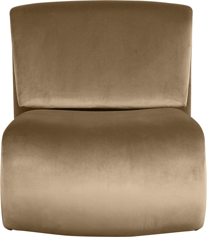 Nouveau Velvet Upholstered Accent Chair in Beige - 33022Beige
