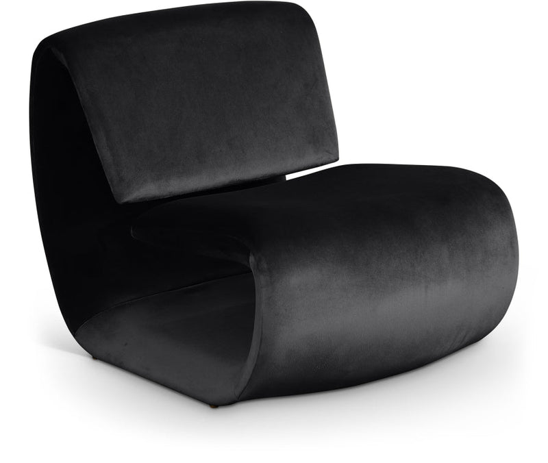 Nouveau Velvet Upholstered Accent Chair in Black - 33022Black