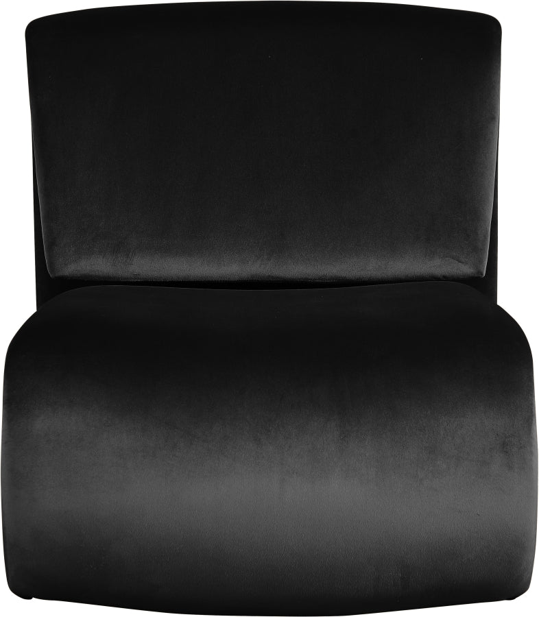 Nouveau Velvet Upholstered Accent Chair in Black - 33022Black