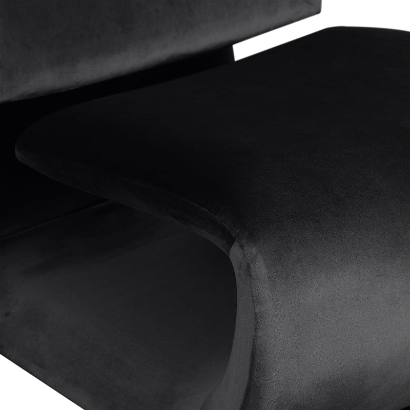 Nouveau Velvet Upholstered Accent Chair in Black - 33022Black