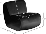 Nouveau Velvet Upholstered Accent Chair in Black - 33022Black