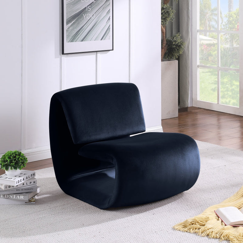 Nouveau Velvet Upholstered Accent Chair in Blue - 33022Navy