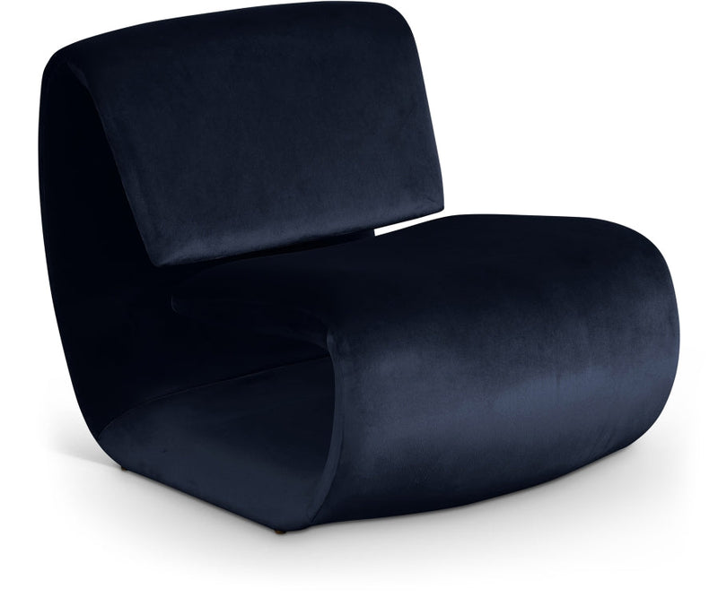 Nouveau Velvet Upholstered Accent Chair in Blue - 33022Navy